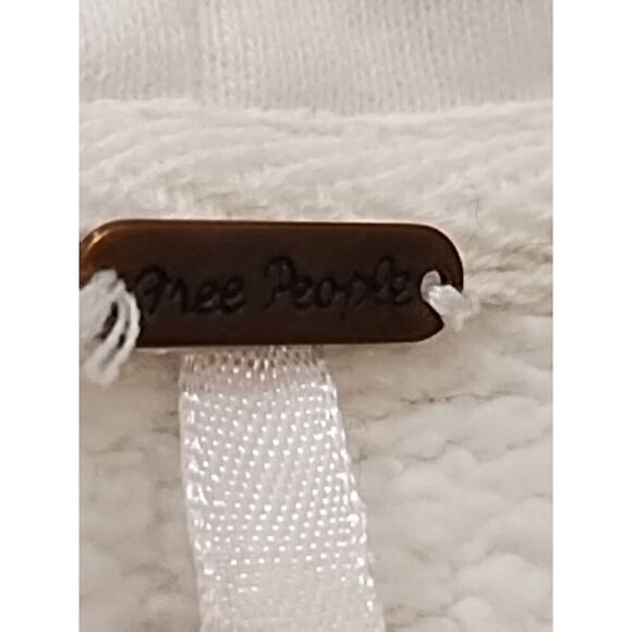 Free People Oversized Balloon Sleeve Hoodie Jacket Womens Small White 1/2 Zip - Picture 7 of 8